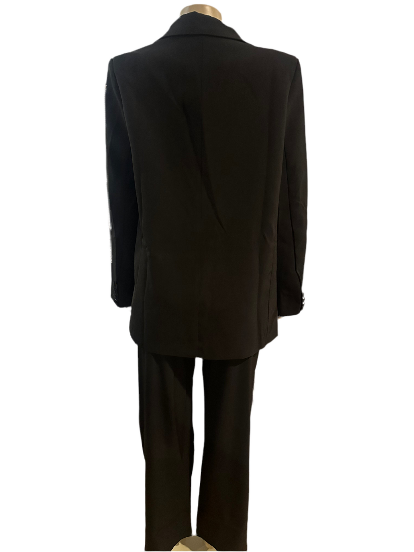 Show Out 2pc Bling Black Suit True to Size So Go Up A Size ladies / The Small is a True Size Small and the / Medium is True to size as well