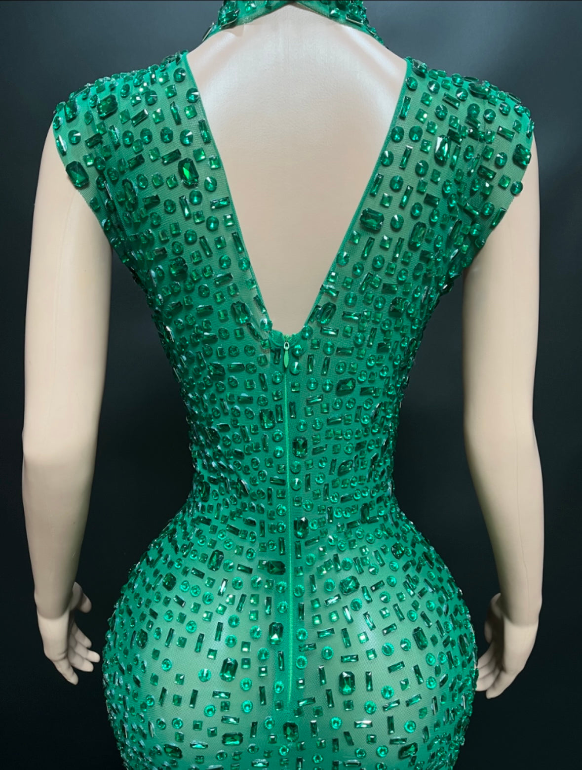 Green Stone Diamond Studded Dress