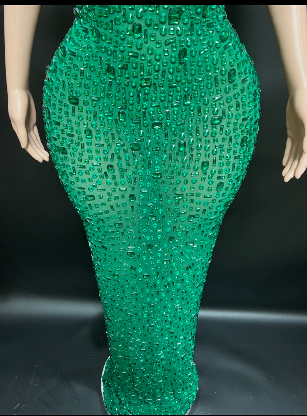 Green Stone Diamond Studded Dress