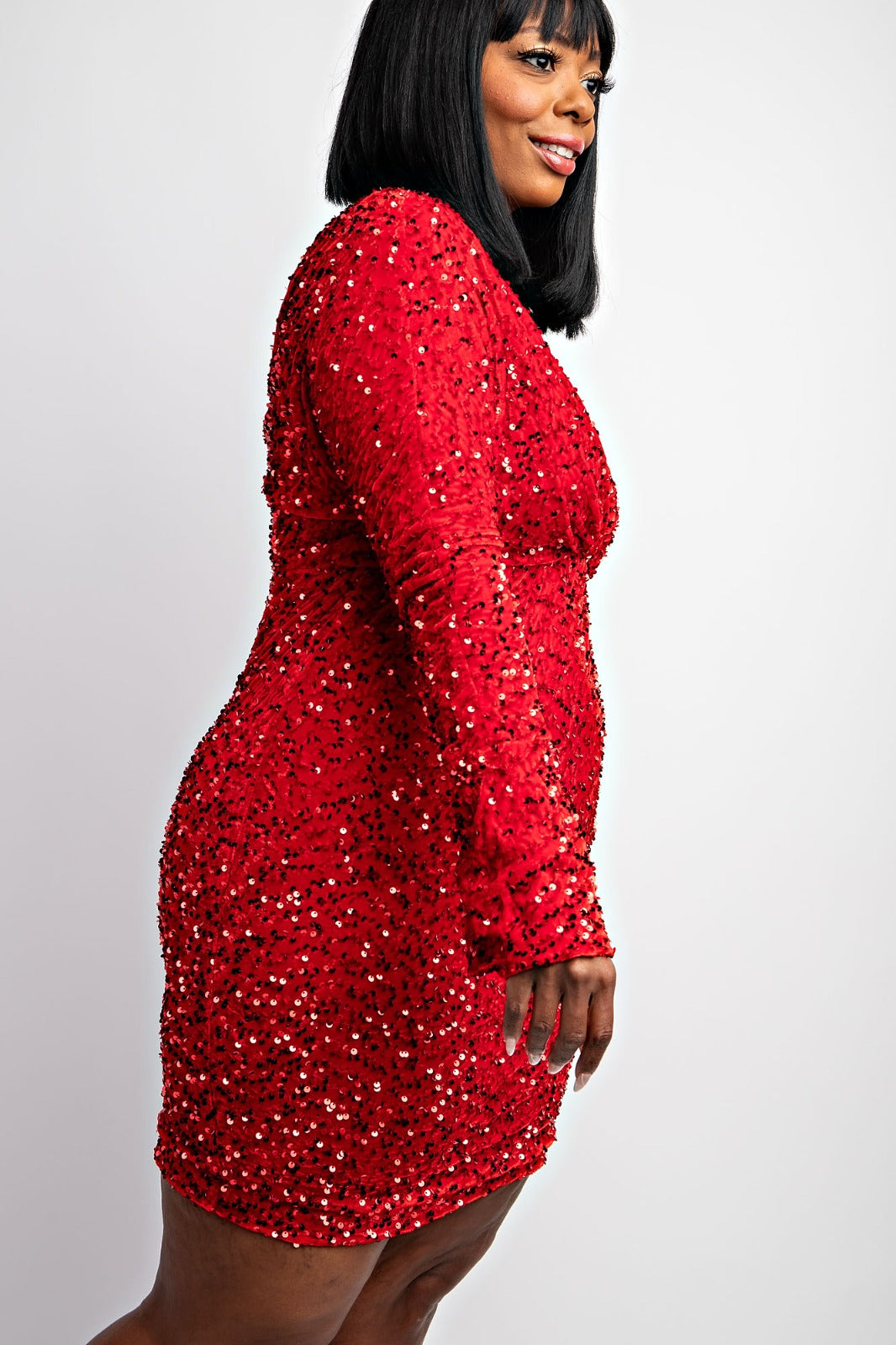 Velvet Red Sequin Dress
