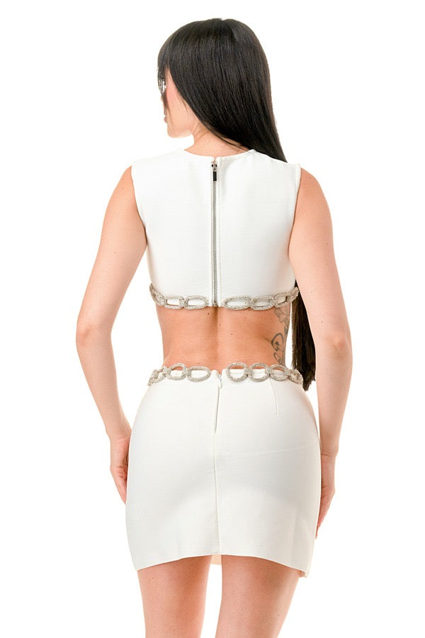 The Prettiest Lady in the Room /White Body-Con Bandage Mini Dress