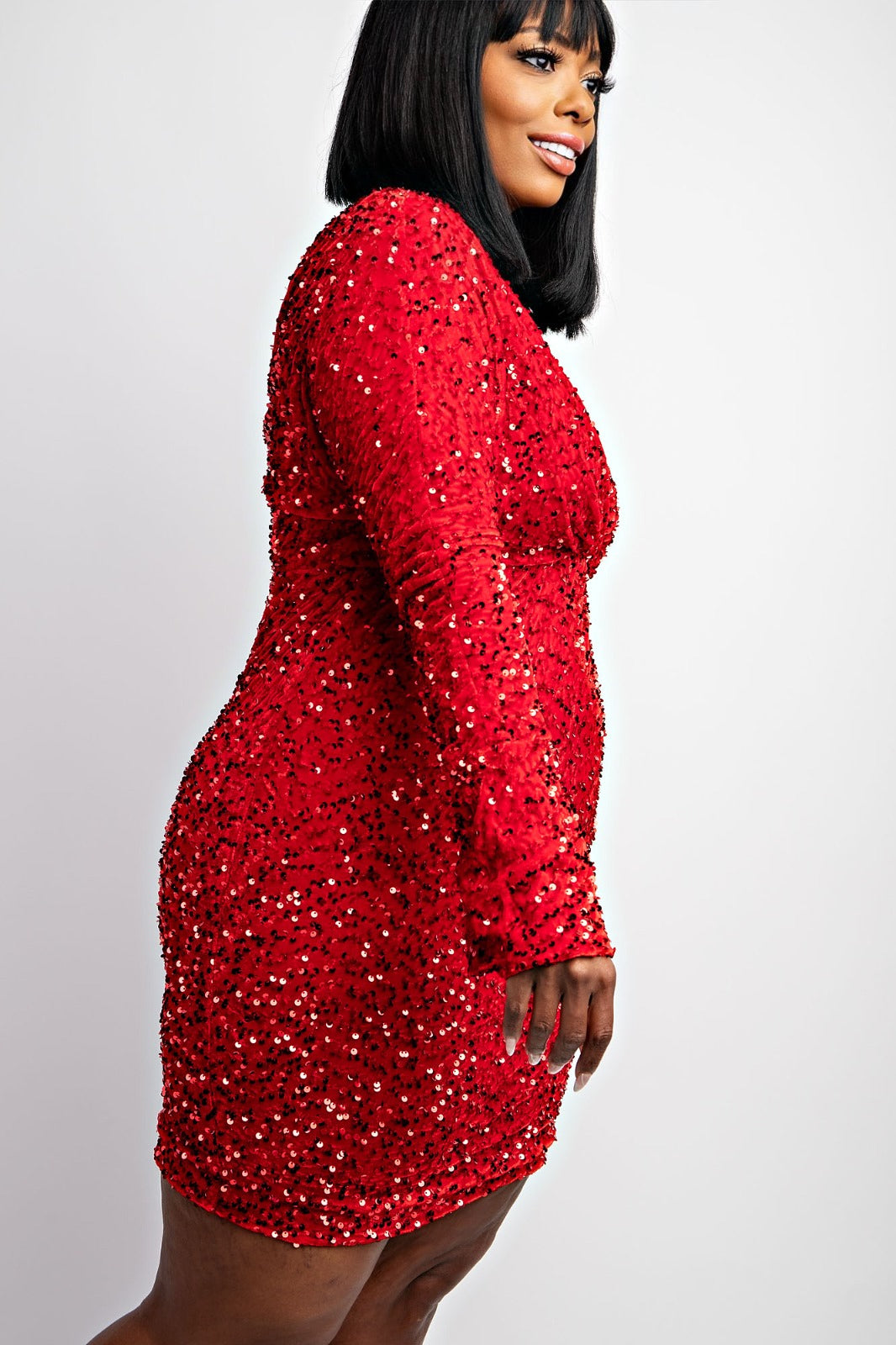 Command The Room Fire Red Sequin Dress