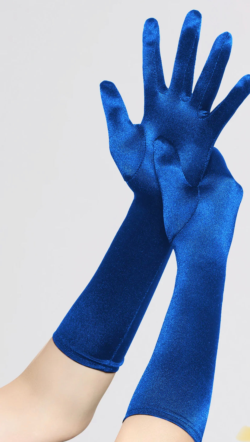 Royal Blue Satin Glove