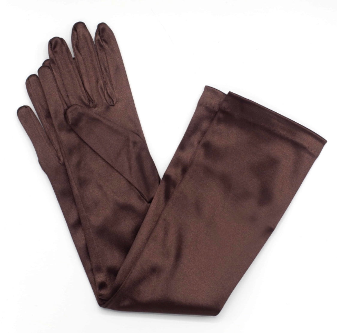 Dark Brown Satin Gloves