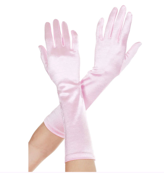Light Pink Satin Gloves